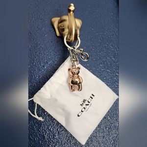 Coach Rose Gold Teddy Bear Key chain